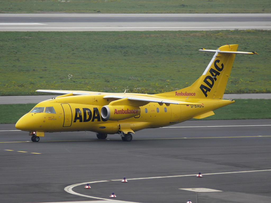 ADAC Luftrettung; D-BADC. Dornier Do-328 Jet. Flughafen Dsseldorf. 17.10.2010.