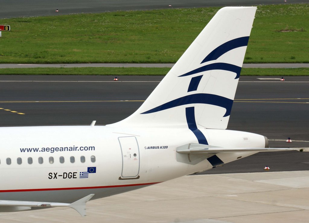 Aegean Airlines, SX-DGE, Airbus A 320-200 (Seitenleitwerk/Tail), 28.07.2011, DUS-EDDL, Dsseldorf, Germany