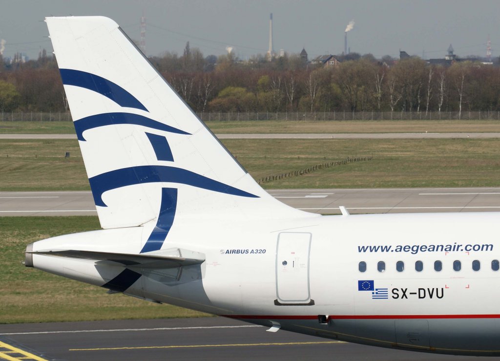 Aegean Airlines, SX-DVU, Airbus A 320-200  Pheidias  (Seitenleitwerk/Tail), 20.03.2011, DUS-EDDL, Dsseldorf, Germany

