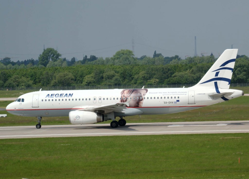 Aegean Airlines, SX-DVV, Airbus A 320-200 (Cleisthenes - Akropolis), 2010.05.24, DUS, Dsseldorf, Germany 