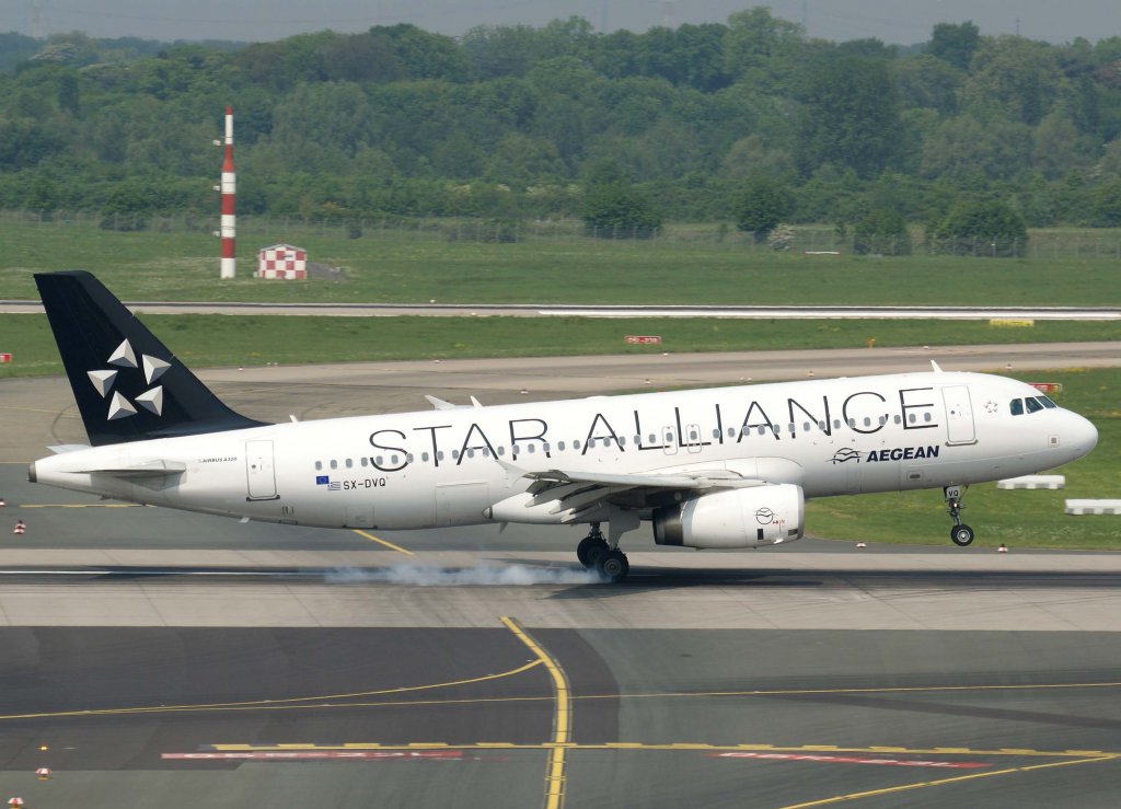 Aegean, SX-DVQ, Airbus A 320-200 (StarAlliance-Lackierung), 29.04.2011, DUS-EDDL, Dsseldorf, Germany 

