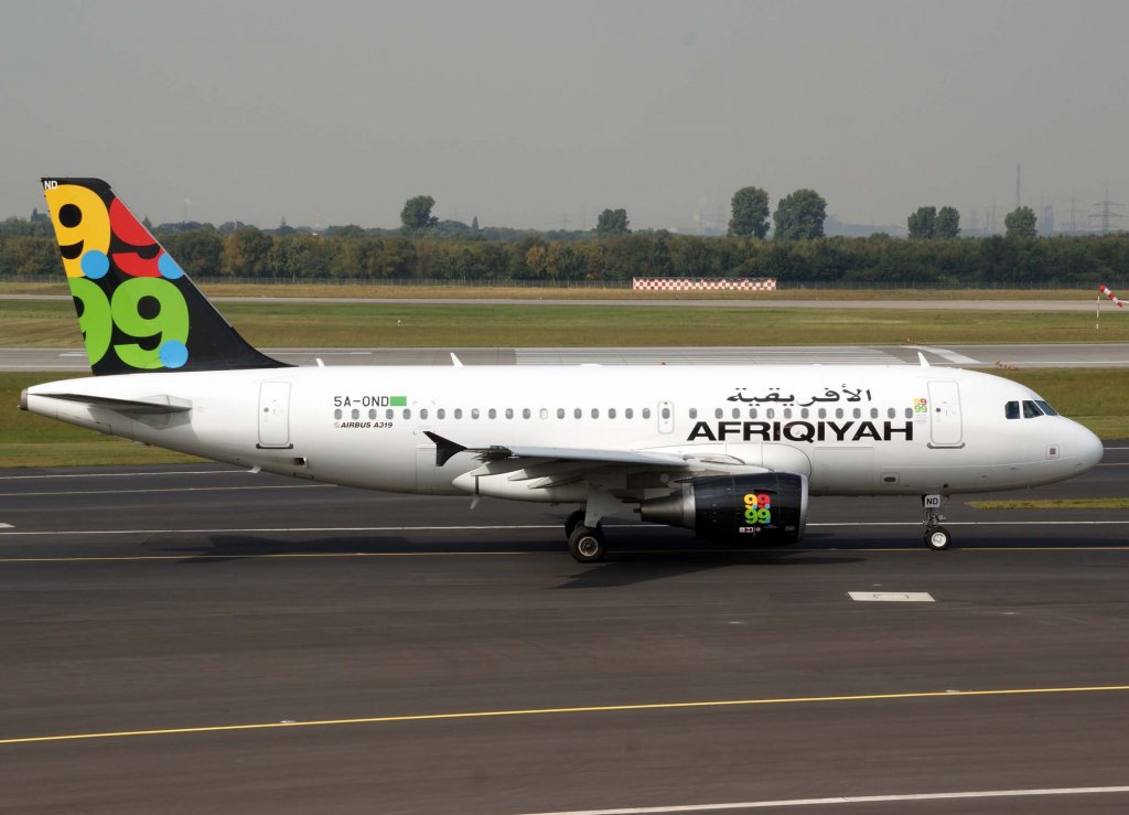 Afriqiyah Airways, 5A-OND, Airbus A 319-100, 2009.09.09, DUS, Dsseldorf, Germany
