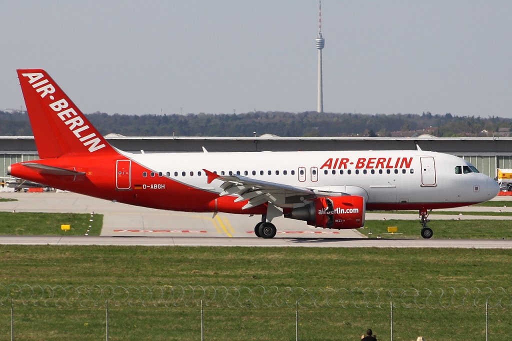 Air Berlin 
Airbus A319-112 
D-ABGH 
STR Stuttgart [Echterdingen], Germany
09.04.11