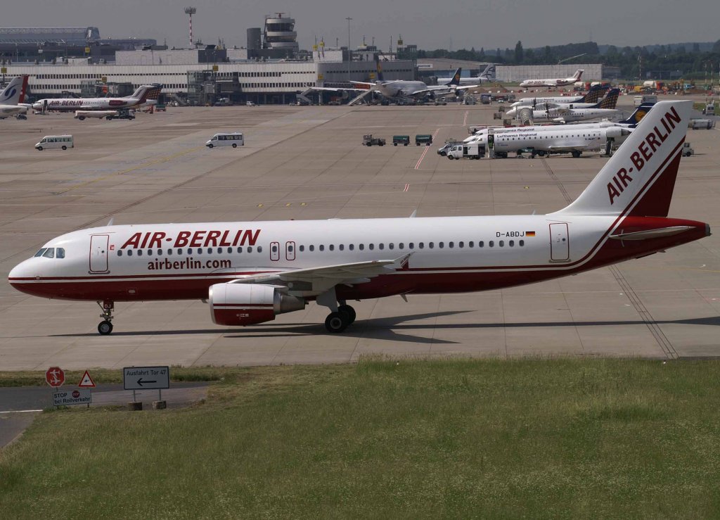 Air Berlin, D-ABDJ (alte-AB-Lackierung), Airbus A 320-200, 2008.06.02, DUS, Dsseldorf, Germany