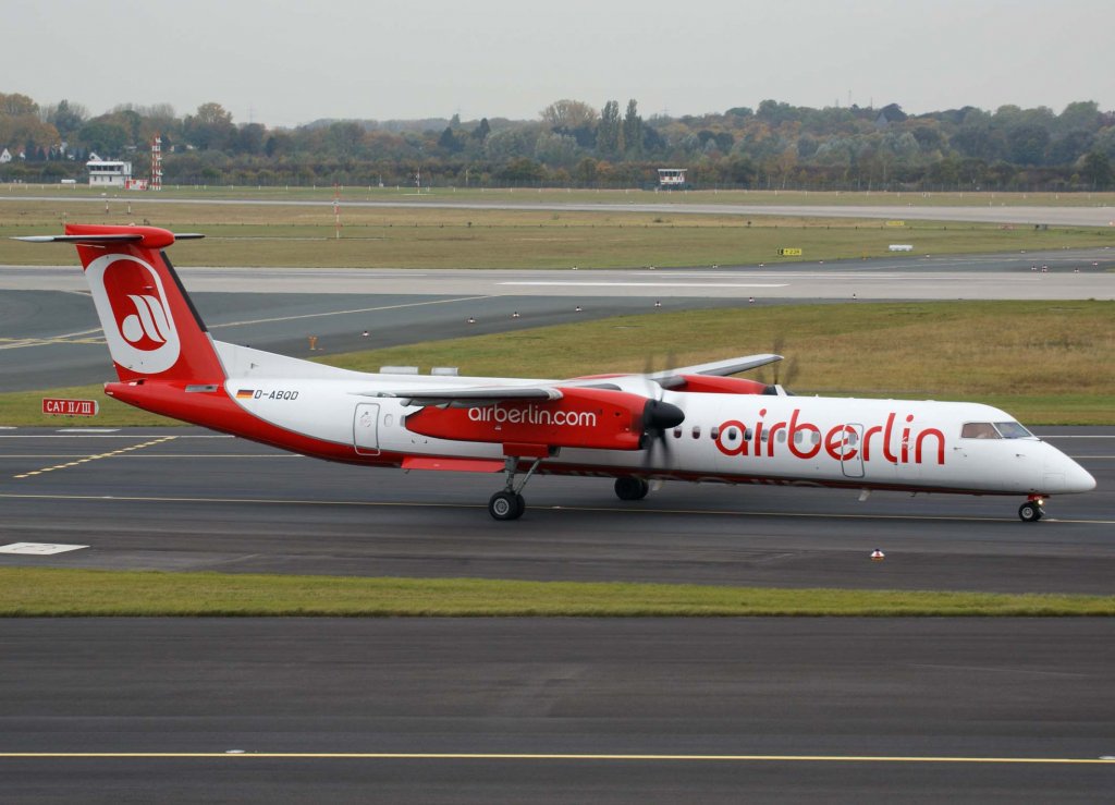 Air Berlin, D-ABQD (aktuelle AB-Lackierung)(LGW), Bombardier DHC 8Q-400, 2009.10.24, DUS, Dsseldorf, Germany