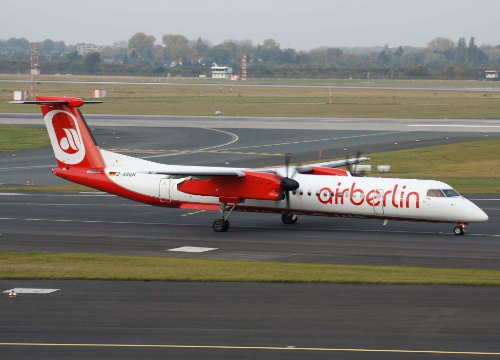 Air Berlin, D-ABQH (aktuelle AB-Lackierung)(LGW), Bombardier DHC 8Q-400, 2009.10.24, DUS, Dsseldorf, Germany