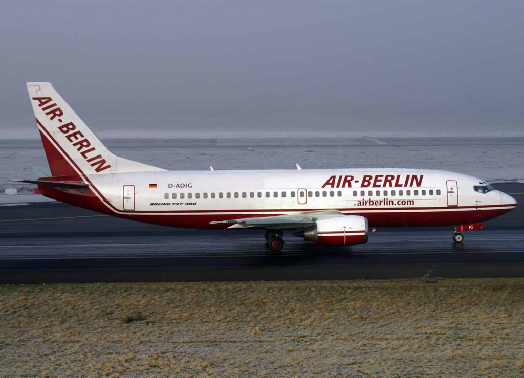 Air Berlin, D-ADIG (alte-AB-Lackierung), Boeing 737-300, 2007.12.20, DUS, Dsseldorf, Germany