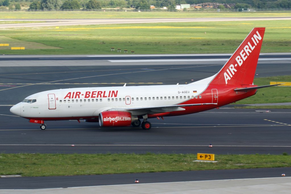 Air Berlin (Germania), D-AGEU, Boeing, 737-700, 11.08.2012, DUS-EDDL, Dsseldorf, Germany 