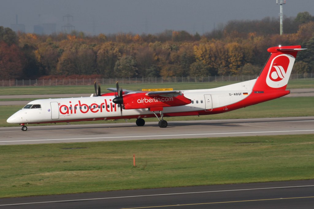 Air Berlin (LGW), D-ABQF, Bombardier~DHC, 8Q-400, 10.11.2012, DUS-EDDL, Dsseldorf, Germany