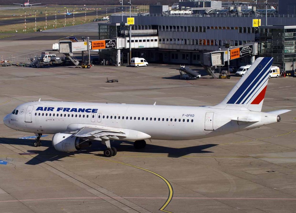 Air France, F-GFKD, Airbus A 320-100, 2008.02.09, DUS, Dsseldorf, Germany