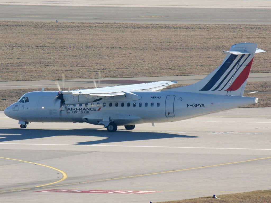Airlinair (Air France), F-GPYA, ATR, 42-500, 16.01.2012, STR-EDDS, Stuttgart, Germany