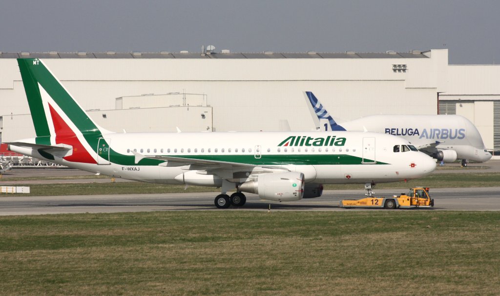 Alitalia,F-WXAJ,(c/n 5018),Reg.EI-IMT,Airbus A319-112,27.03.2012,XFW-EDHI,Hamburg-Finkenwerder,Germany