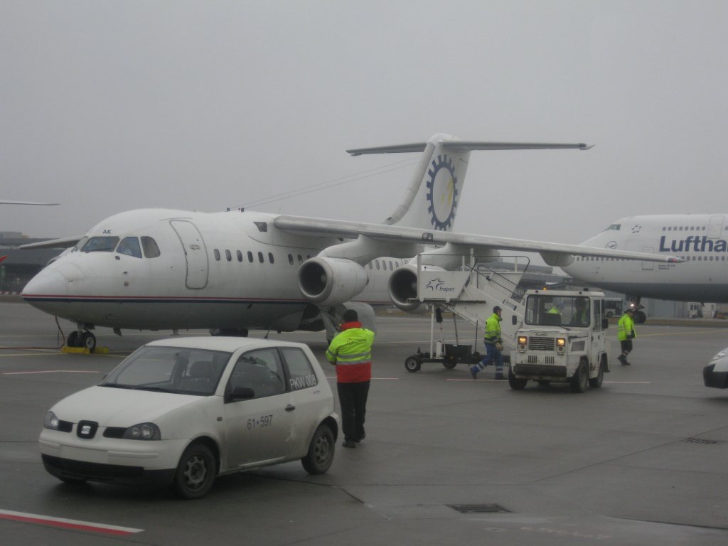 British Aerospace BAe 146-300 einer unbekannten Airline in Frankfurt (06.02.2010)