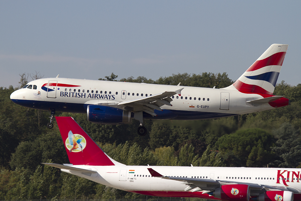 British Airways, G-EUPY, Airbus, A319-131, 20.09.2010, TLS, Toulouse, France 



