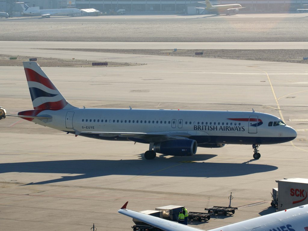 Britsh Airways, G-EUYE, Airbus, A 320-200, 16.01.2012, STR-EDDS, Stuttgart, Germany