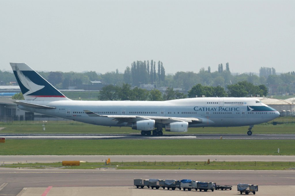 Cathay Pacific Airlines, B-HUA, Boeing, 747-400, 25.05.2012, AMS-EHAM, Amsterdam (Schiphol), Niederlande 

