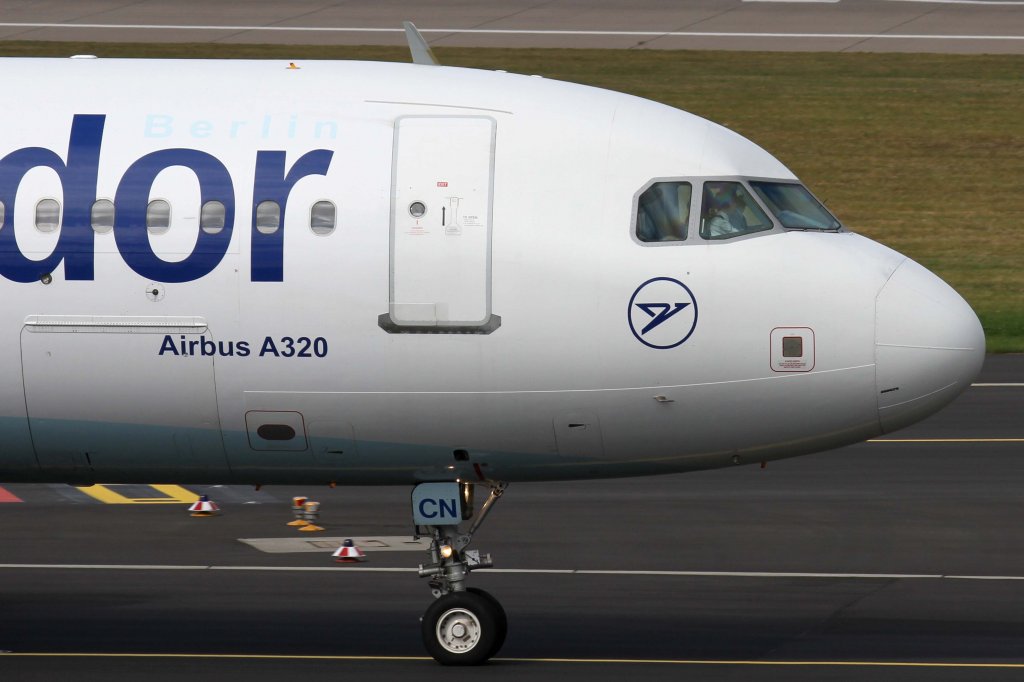 Condor-Berlin, D-AICN, Airbus, A 320-200 (Bug/Nose), 22.09.2012, DUS-EDDL, Dsseldorf, Germany


