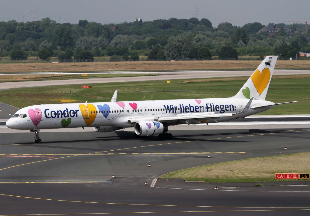 Condor, D-ABON  Willi ~ Wir lieben Fliegen , Boeing, 757-300 wl, 01.07.2013, DUS-EDDL, Dsseldorf, Germany