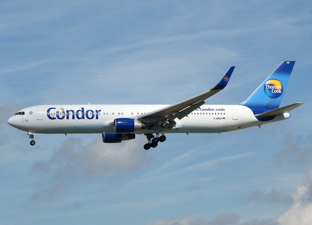 Condor, D-ABUZ, Boeing, 767-300 ER (Peanuts-Sticker), 10.09.2011, FRA-EDDF, Frankfurt, Germany

