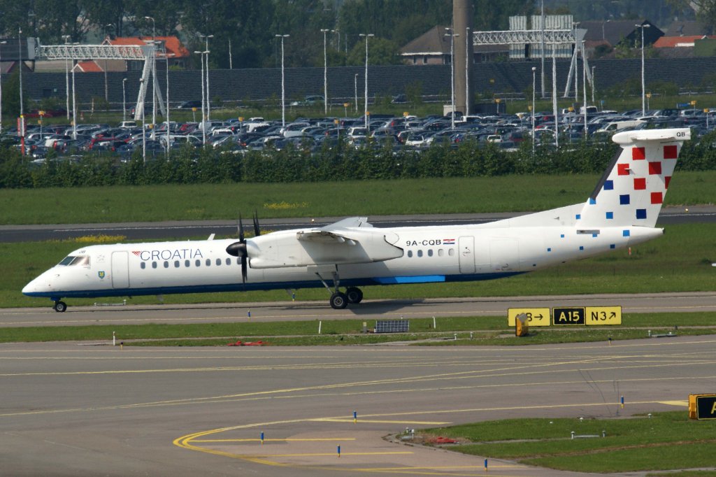 Croatia Airlines, 9A-CQB  Lika , Bombardier (De Havilland Canada), Dash 8Q-400, 25.05.2012, AMS-EHAM, Amsterdam (Schiphol), Niederlande 


