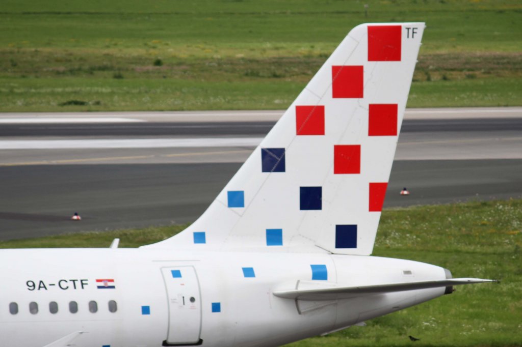Croatia Airlines, 9A-CTF  Rijeka , Airbus, A 320-200 (Seitenleiwerk/Tail), 11.08.2012, DUS-EDDL, Dsseldorf, Germany