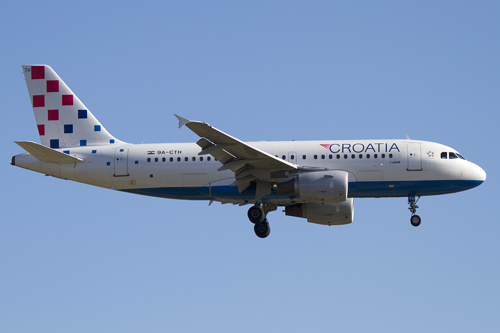 Croatia Airlines, 9A-CTH, Airbus, A319-112, 19.09.2010, BCN, Barcelona, Spain 



