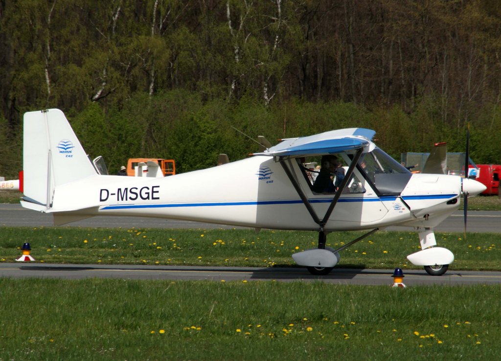 D-MSGE, Ikarus C-42 Cyclone, 10.04.2011, EDLD, Dinslaken Schwarze-Heide, Germany

