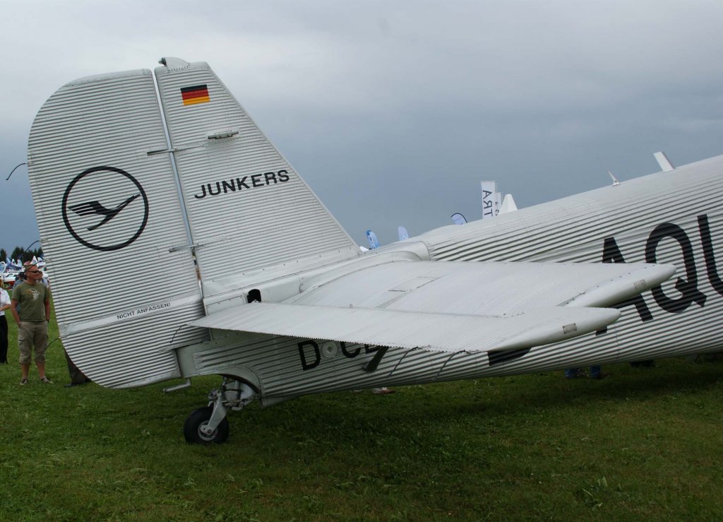 Deutsche Lufthansa Berlin-Stiftung, D-CDLH (D-AQUI), Junkers Ju-52/3m (Seitenleitwerk/Tail), 2009.07.17, EDMT, Tannheim (Tannkosh 2009), Germany 

