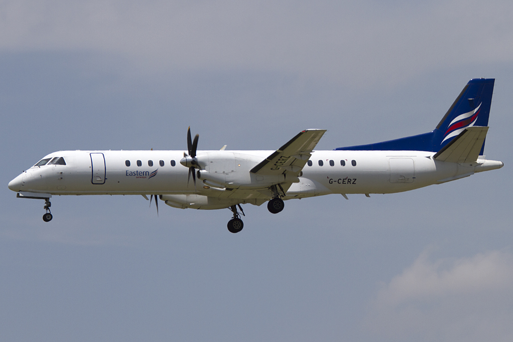 Eastern Airways, G-CERZ, Saab, 2000, 18.06.2011, BCN, Barcelona, Spain




