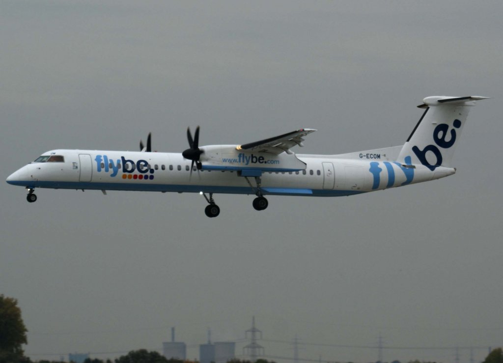 FlyBe, G-ECOM, Bombardier DHC Dash 8Q-400, 2009.10.24, DUS, Dsseldorf, Germany