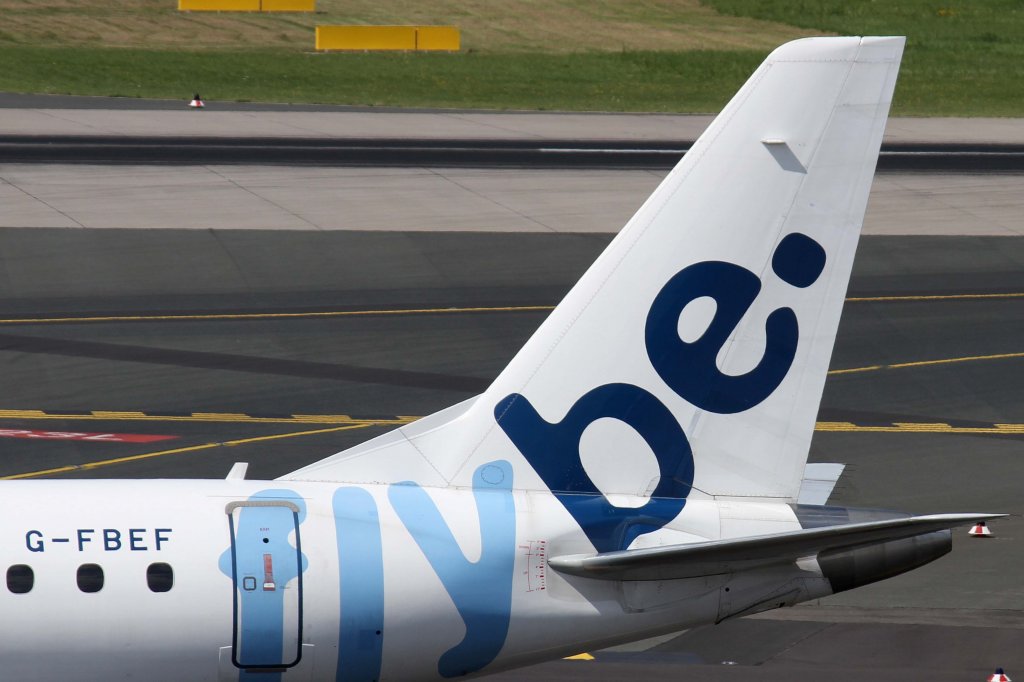 Flybe, G-FBEF, Embraer, ERJ-190 LR (Seitenleitwerk/Tail), 11.08.2012, DUS-EDDL, Dsseldorf, Germany 