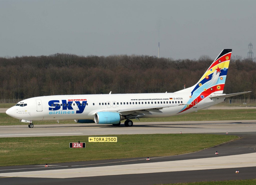 German Sky Airlines, D-AGSA, Boeing 737-800  Cologne-Bonn , 20.03.2011, DUS-EDDL, Dsseldorf, Germany

