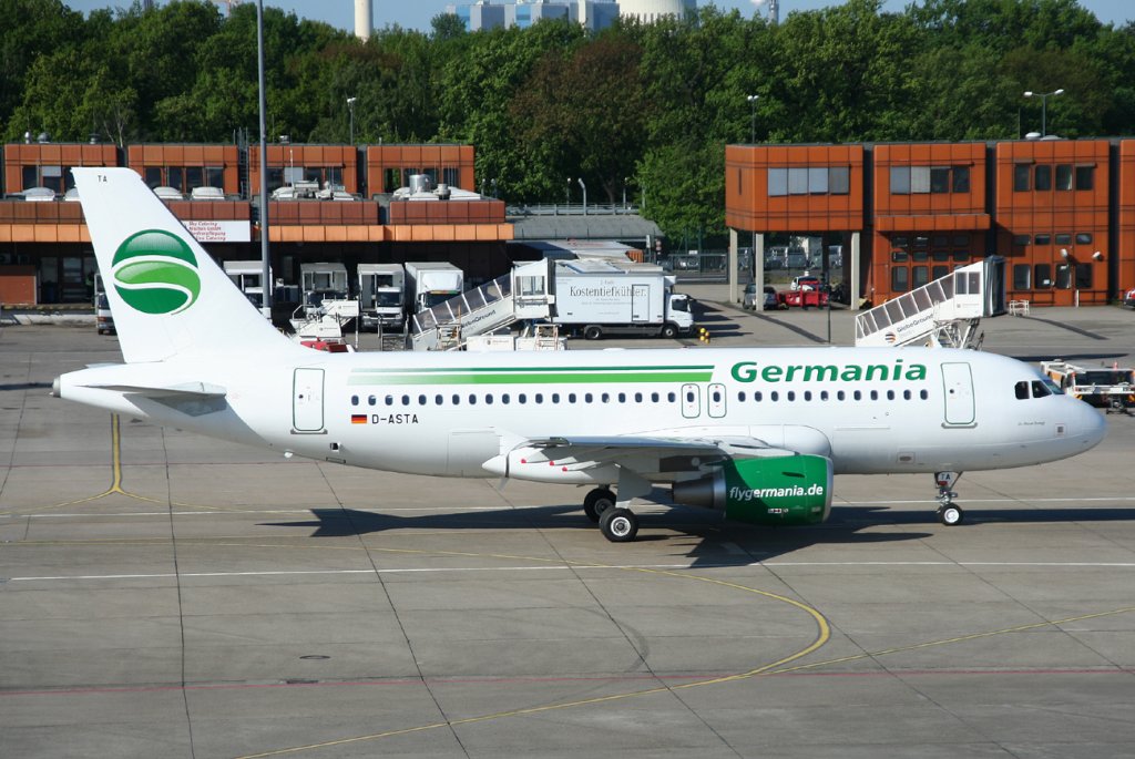 Germania A 319-112 D-ASTA am 01.05.2011 auf dem Flughafen Berlin-Tegel