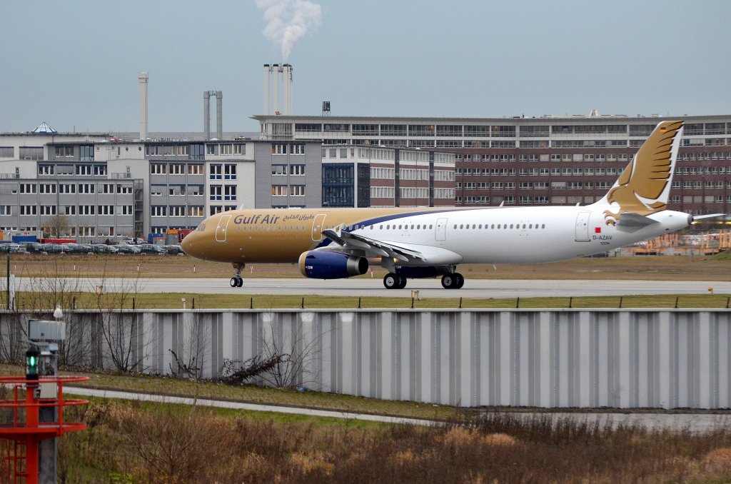 Gulf Air Airbus A321 Werkskennung D-AZAV bei Airbus Hamburg Finkenwerder am 26.11.12
