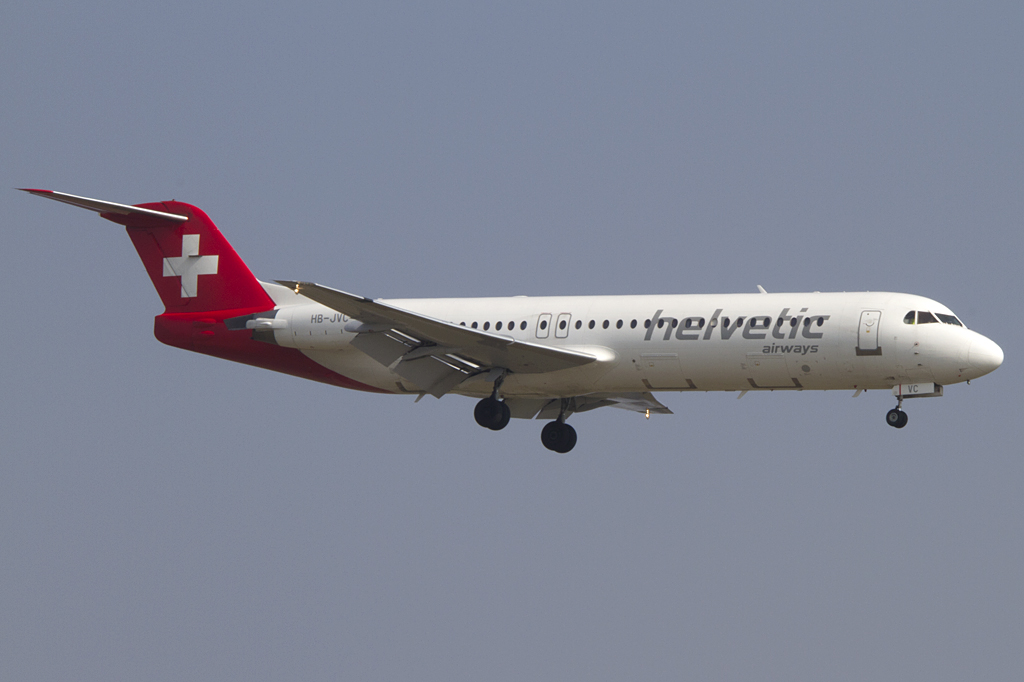 Helvetic Airways, HB-JVC, Fokker, F-100, 24.03.2012, ZRH, Zrich, Switzerland 


