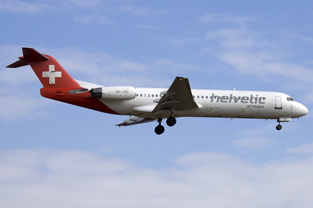 Helvetic Airways, HB-JVG, Fokker, F-100, 20.02.2010, ZRH, Zrich, Switzerland 

