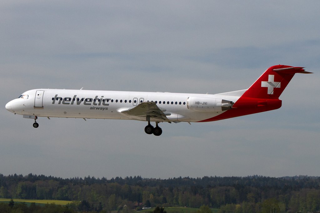 Helvetic Airways, HB-JVI, Fokker, F-100, 28.04.2012, ZRH, Zrich, Switzerland



