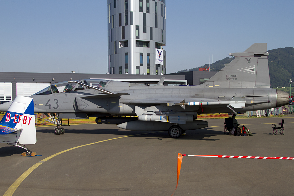 Hungary - Air Force, 43, Saab, JAS-39D Gripen, 01.07.2011, LOXZ, Zeltweg, Austria 




