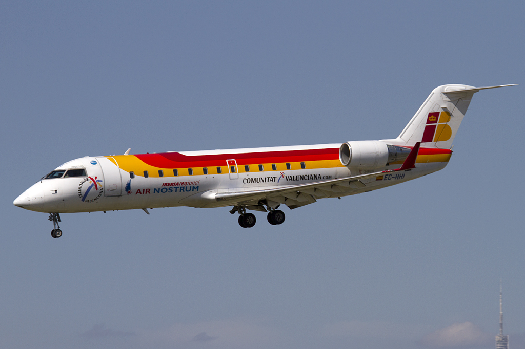 Iberia - Air Nostrum, EC-HHI, Bombardier, CRJ-100LR, 19.09.2010, BCN, Barcelona, Spain 



