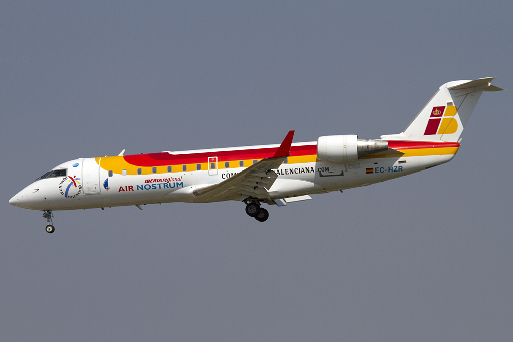 Iberia - Air Nostrum, EC-HZR, Bombardier, CRJ-200ER, 06.09.2010, BCN, Barcelona, Spain


