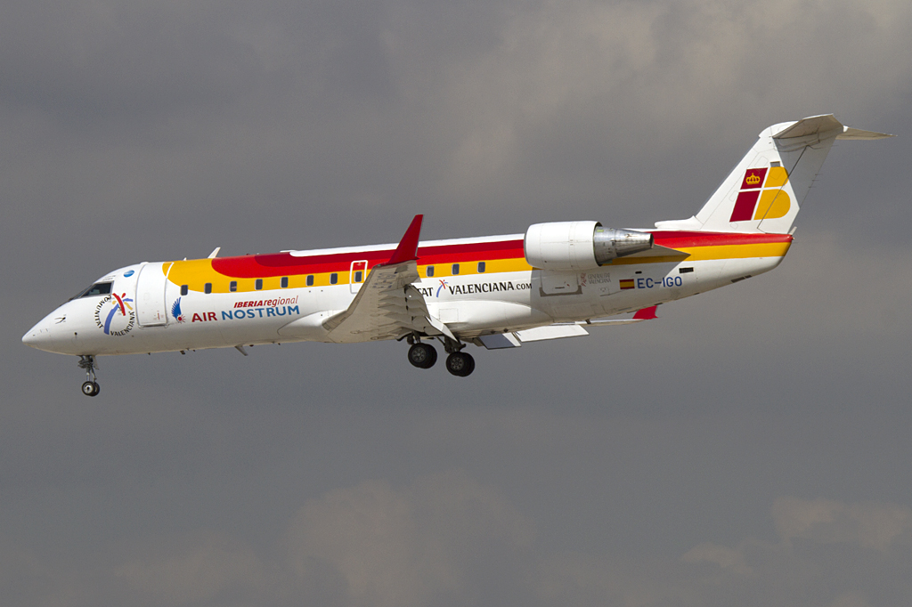 Iberia - Air Nostrum, EC-IGO, Bombardier, CRJ-200ER, 10.09.2010, BCN, Barcelona, Spain 




