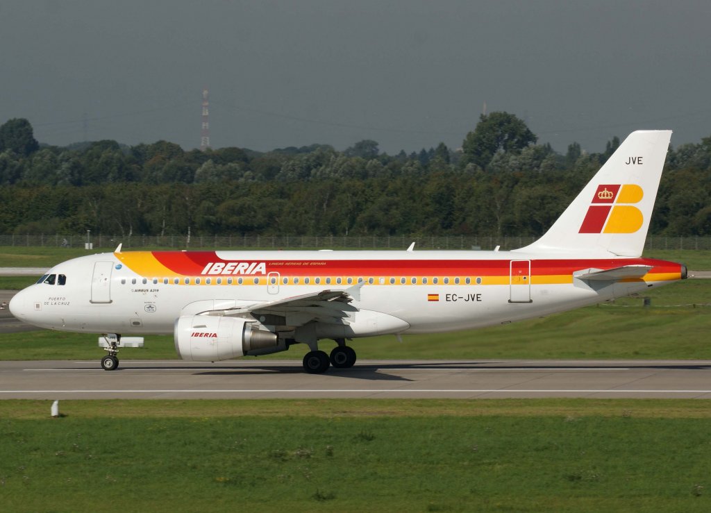 Iberia, EC-JVE, Airbus A 319-100 (Puerto de la Cruz), 2010.09.22, DUS-EDDL, Dsseldorf, Germany 

