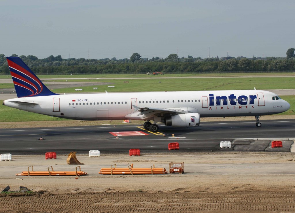 Inter Airlines, TC-IEF, Airbus A 321-200 (Saide Naz), 2008.08.31, DUS, Dsseldorf, Germany