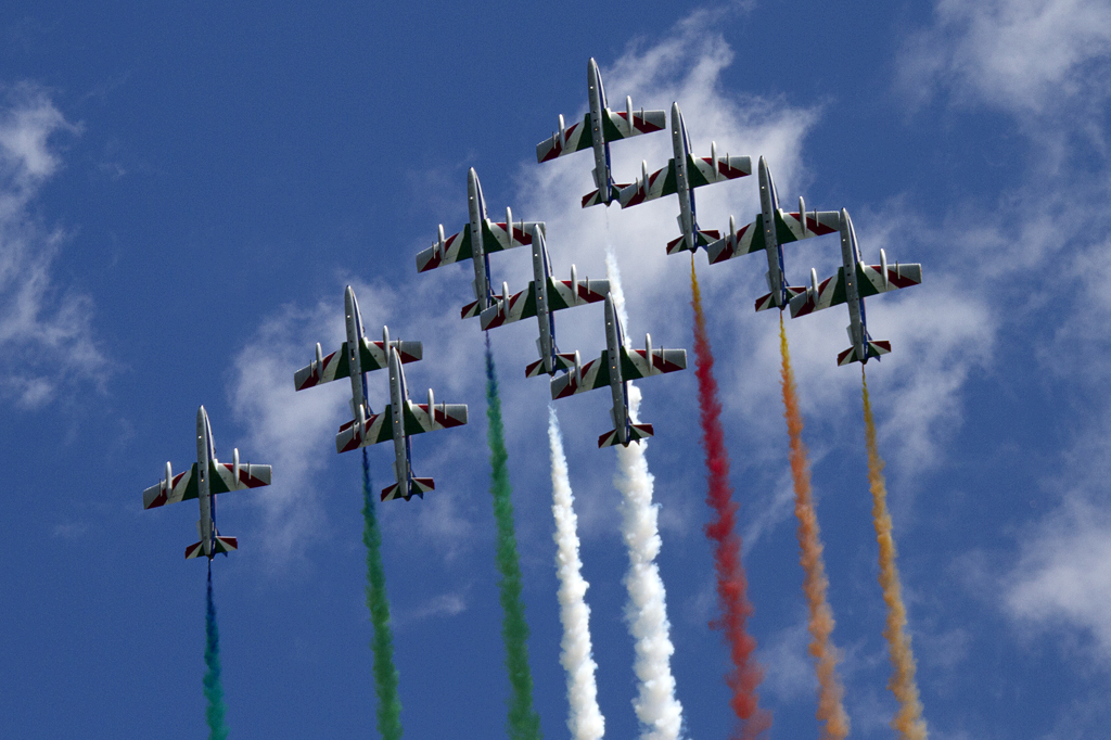 Italy - Air Force, Frecce Tricolori, Aermacchi, MB-339PAN, 29.06.2011, LOXZ, Zeltweg, Austria



