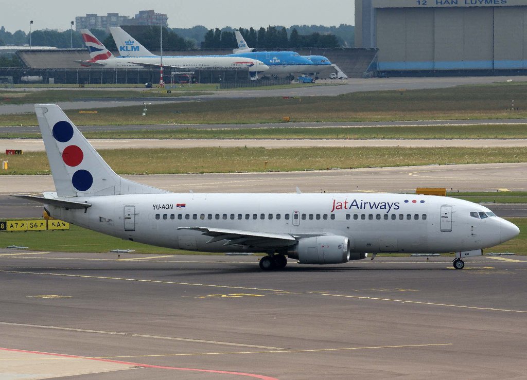 JAT Airways, YU-AON, Boeing 737-300, 2010.06.26, AMS-EHAM, Amsterdam, Niederlande
