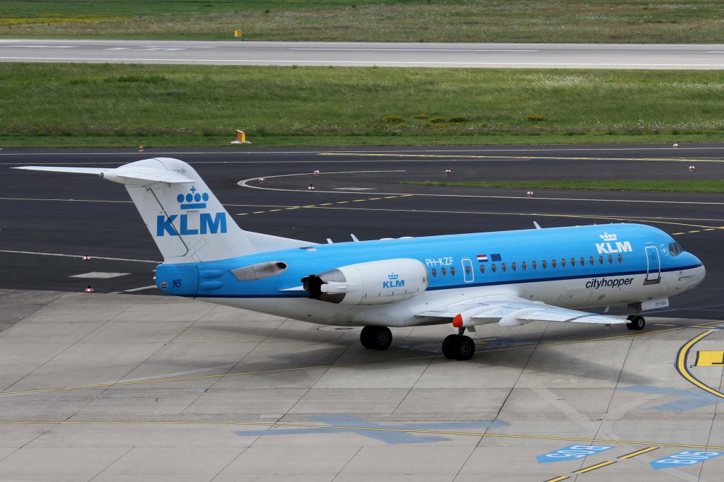 KLM cityhopper, PH-KZF, Fokker, 70, 11.08.2012, DUS-EDDL, Dsseldorf, Germany 