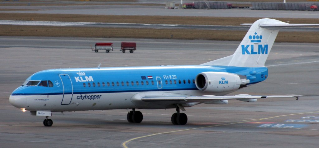 KLM Cityhopper,PH-KZR,(c/n 11551),Fokker F-70,19.02.2012,HAM-EDDH,Hamburg,Germany