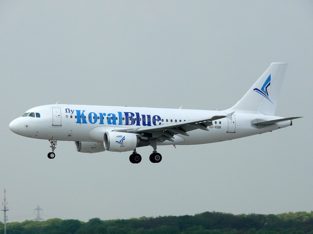 Koral Blue; SU-KBB; Airbus A319-112. Flughafen Dsseldorf. 28.05.2010.
