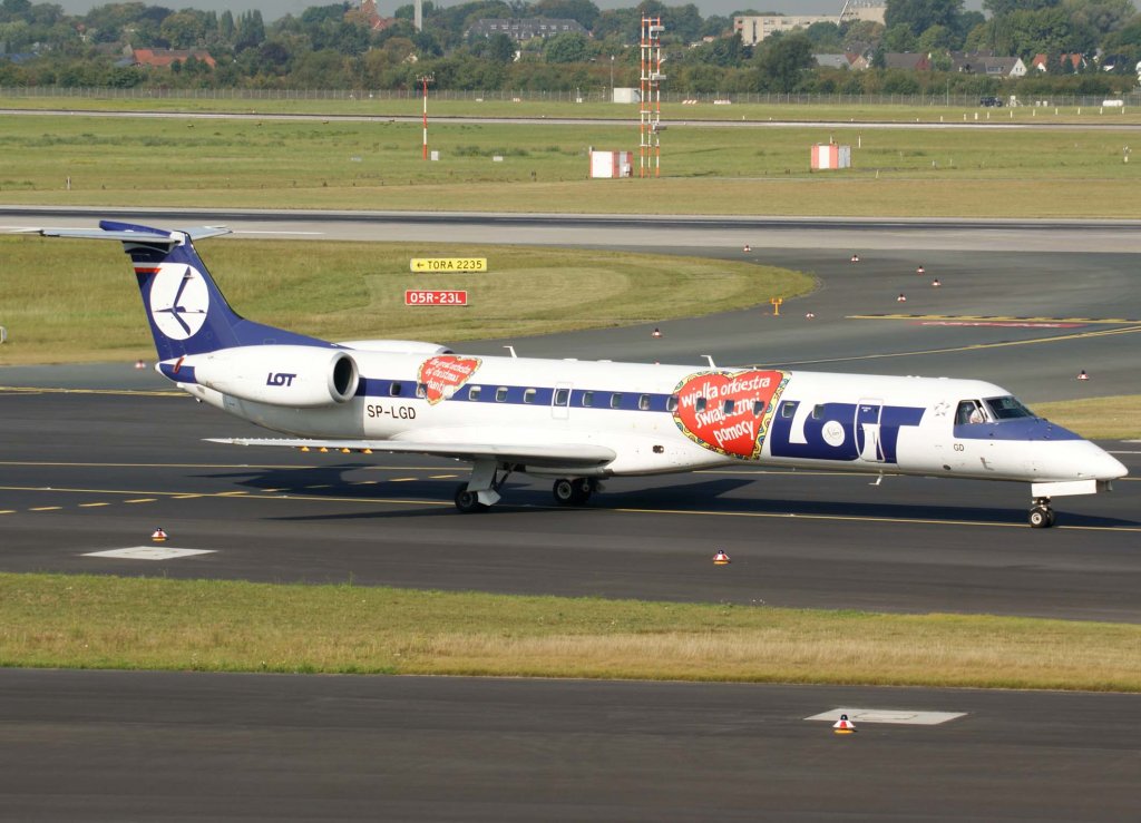 LOT Polish Airlines, SP-LGD, Embraer RJ-145 EP (wielka orkiestra), 2009.09.09, DUS, Dsseldorf, Germany