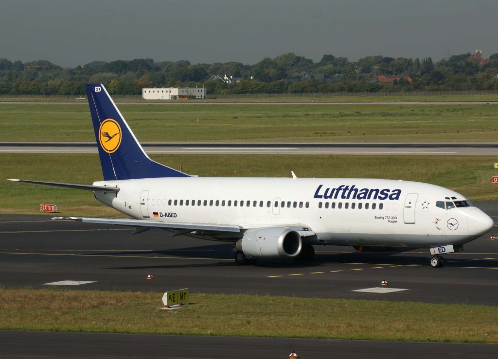 Lufthansa, D-ABED, Boeing 737-300 (Hagen), 2009.09.09, DUS, Dsseldorf, Germany